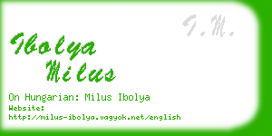 ibolya milus business card